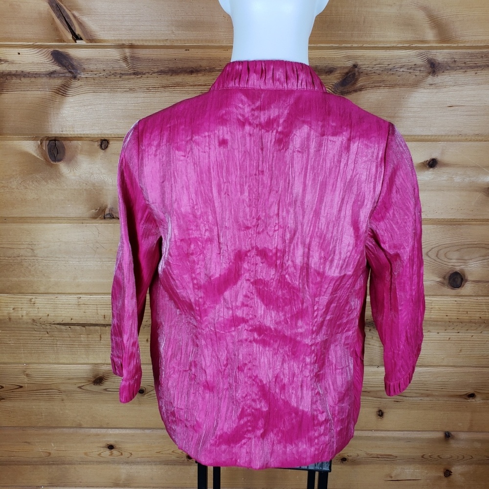Chico's pink Blazer jacket fuchsia dressy 0 suit - Picture 6 of 8
